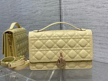 Okify Miss Dior Top Handle Bag Yellow Cannage Lambskin 24cm