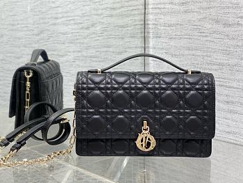 Okify Miss Dior Top Handle Bag Pastel Black Cannage Lambskin 24cm