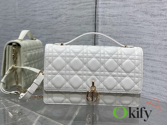 Okify Miss Dior Top Handle Bag White Cannage Lambskin 24cm - 1