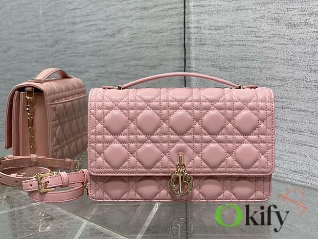 Okify Miss Dior Top Handle Bag Pink Cannage Lambskin 24cm - 1