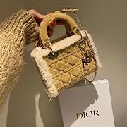 Okify Dior Mini Lady Bag Cannage Shearling 17cm - 1