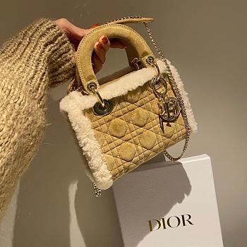 Okify Dior Mini Lady Bag Cannage Shearling 17cm