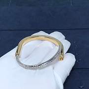 Okify Tiffany Bangle Yellow and White Gold with Half Pave Diamonds - 2