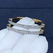 Okify Tiffany Bangle Yellow and White Gold with Half Pave Diamonds - 3