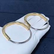 Okify Tiffany Bangle Yellow and White Gold with Half Pave Diamonds - 4