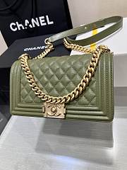 Okify CC Leboy Medium 25 Quilted Green Caviar Gold Hardware  - 4