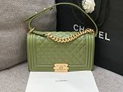 Okify CC Leboy Medium 25 Quilted Green Caviar Gold Hardware  - 1