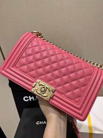 Okify CC Leboy Medium 25 Quilted Pink Caviar Gold Hardware 