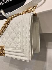 Okify CC Leboy Medium 25 Quilted White Caviar Gold Hardware - 4