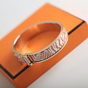 Okify Hermes Clic H Zebres de Tanzanie Bracelet Orange - 5