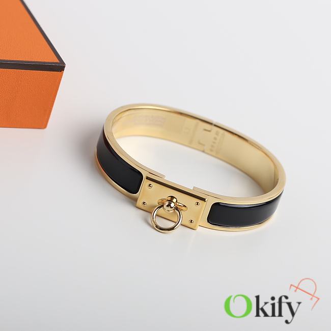 Okify Hermes Clic Anneau Bracelet Black - 1