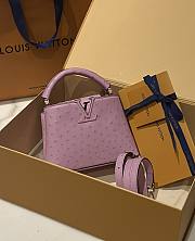 Okify LV Capucines Mini Bag Ostrich Leather Rose Calypso N81279 - 1