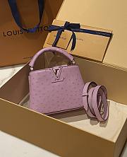 Okify LV Capucines Mini Bag Ostrich Leather Rose Calypso N81279 - 5