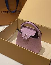Okify LV Capucines Mini Bag Ostrich Leather Rose Calypso N81279 - 3