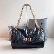 Okify Balenciaga Monaco Medium Chain Bag in Black Gold Hardware - 1