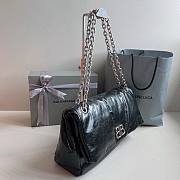 Okify Balenciaga Monaco Medium Chain Bag in Black Silver Hardware - 6