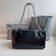Okify Balenciaga Monaco Medium Chain Bag in Black Silver Hardware - 3
