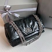 Okify Balenciaga Monaco Medium Chain Bag in Black Silver Hardware - 2