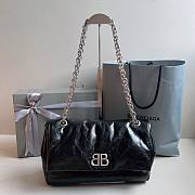 Okify Balenciaga Monaco Small Chain Bag in Black Silver Hardware - 1