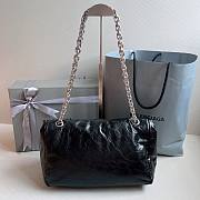 Okify Balenciaga Monaco Small Chain Bag in Black Silver Hardware - 3