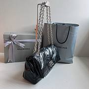 Okify Balenciaga Monaco Small Chain Bag in Black Silver Hardware - 4