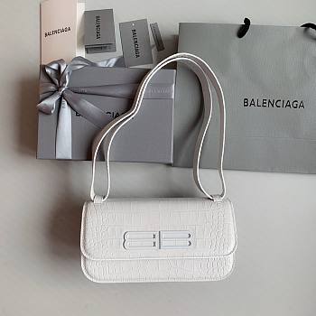 Okify Balenciaga Gossip Small Bag Crocodile Embossed in White White Hardware
