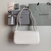 Okify Balenciaga Gossip Small Bag Crocodile Embossed in White White Hardware - 4
