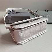 Okify Balenciaga Gossip Small Bag Crocodile Embossed in White White Hardware - 5