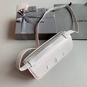 Okify Balenciaga Gossip Small Bag Crocodile Embossed in White White Hardware - 6