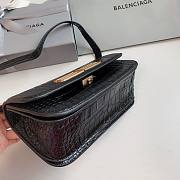 Okify Balenciaga Gossip Small Bag Crocodile Embossed in Black Gold Hardware - 2