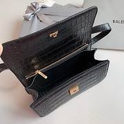 Okify Balenciaga Gossip Small Bag Crocodile Embossed in Black Gold Hardware - 3