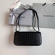 Okify Balenciaga Gossip Small Bag Crocodile Embossed in Black Gold Hardware - 5