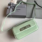 Okify Balenciaga Gossip Small Bag Crocodile Embossed in Light Green Silver Hardware - 4