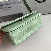 Okify Balenciaga Gossip Small Bag Crocodile Embossed in Light Green Silver Hardware - 6