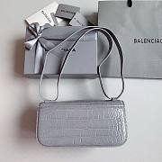 Okify Balenciaga Gossip Small Bag Crocodile Embossed in Gray Silver Hardware - 2