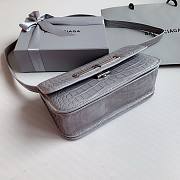Okify Balenciaga Gossip Small Bag Crocodile Embossed in Gray Silver Hardware - 6