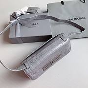 Okify Balenciaga Gossip Small Bag Crocodile Embossed in Gray Silver Hardware - 5