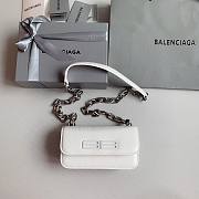 Okify Balenciaga Gossip XS Chain Shoulder Bag Crocodile Embossed in White White Hardware   - 1