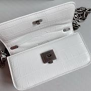 Okify Balenciaga Gossip XS Chain Shoulder Bag Crocodile Embossed in White White Hardware   - 4