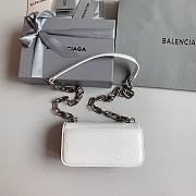 Okify Balenciaga Gossip XS Chain Shoulder Bag Crocodile Embossed in White White Hardware   - 2