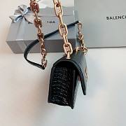 Okify Balenciaga Gossip XS Chain Shoulder Bag Crocodile Embossed in Black Gold Hardware - 6
