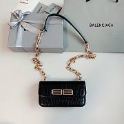 Okify Balenciaga Gossip XS Chain Shoulder Bag Crocodile Embossed in Black Gold Hardware - 4