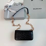 Okify Balenciaga Gossip XS Chain Shoulder Bag Crocodile Embossed in Black Gold Hardware - 5