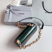 Okify Balenciaga Gossip XS Chain Shoulder Bag Crocodile Embossed in Green Gold Hardware - 3