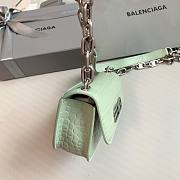 Okify Balenciaga Gossip XS Chain Shoulder Bag Crocodile Embossed in Light Green Silver Hardware - 6