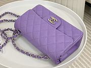 Okify CC Small Flapbag 20 Purple Caviar Silver Hardware - 2