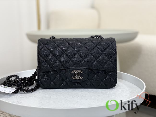 Okify CC Small Flapbag 20 Black Caviar Black Hardware - 1