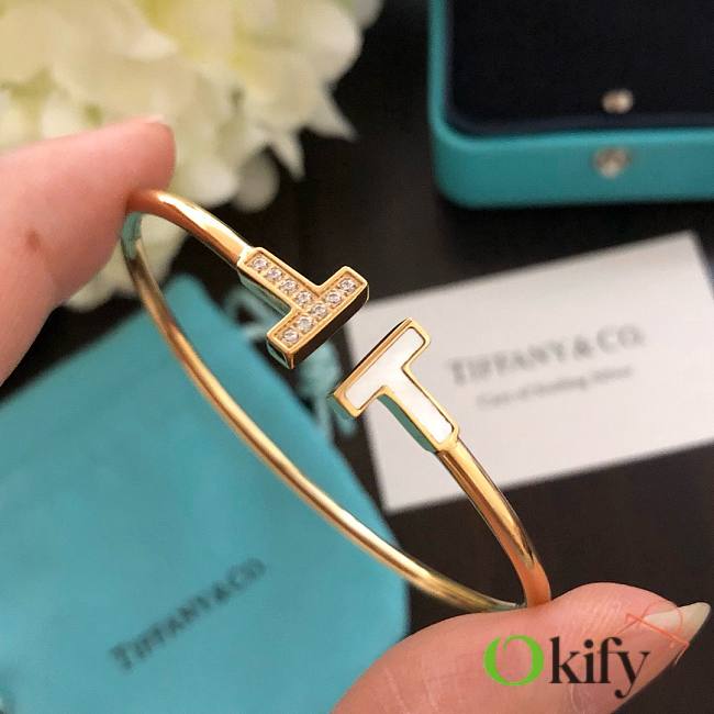 Okify Tiffany Bangle Bracelet with Dias 18k HK Setting  - 1