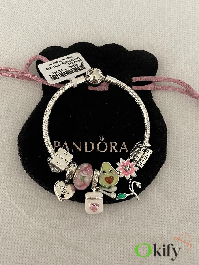 Okify Pandora Bracelet with Cute Graduation Themed Charms - 1
