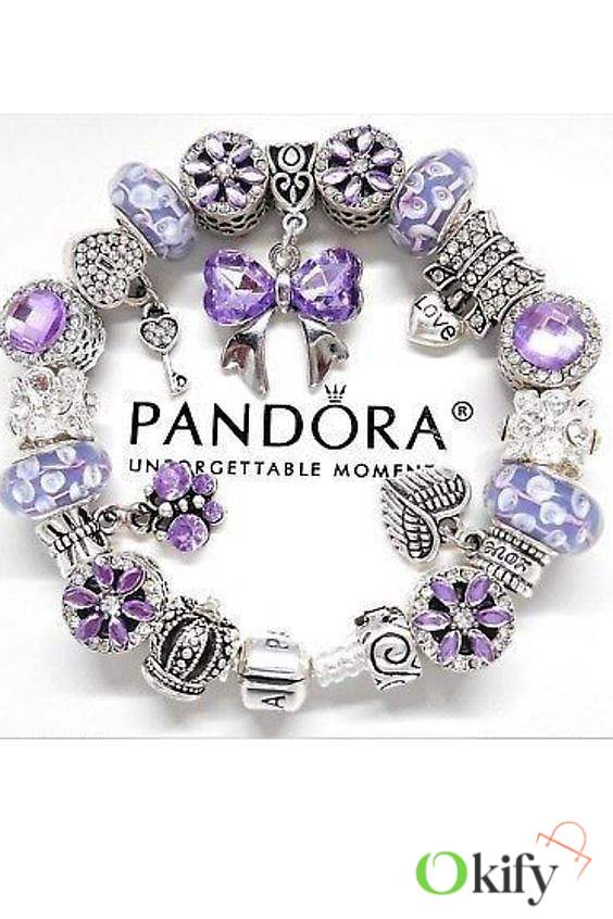 Okify Purple Pandora Charm Bracelet - 1
